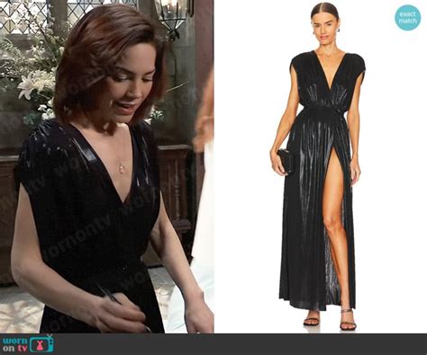 wornontv elizabeth s metallic black gown on general hospital rebecca herbst clothes and