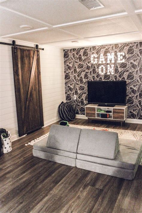 Game Room Makeover With Wallpaper Inspired Reality Small Game Rooms