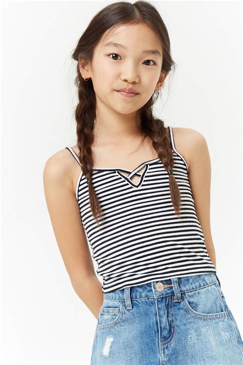 Girls Strappy Striped Cami Kids Forever21 Ropa Para Niñas Fashion