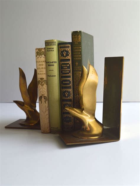 Vintage Brass Seagull Bookends Modern Brass Bookends Etsy Canada