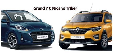 Mileage 12 to 16 km per litre. Renault Triber vs Hyundai Grand i10 Nios - Specifications ...