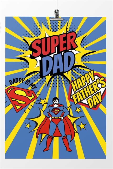 Printable Super Dad Sign Fathers Day Print 8x10 Happy Etsy In 2021
