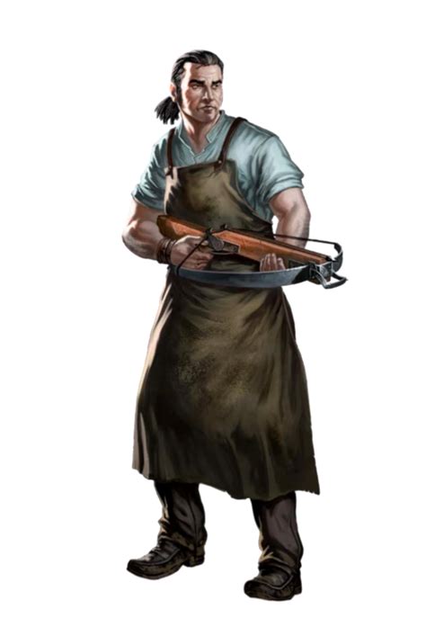 Male Human Commoner With Crossbow Pathfinder Pfrpg Dnd Dandd 35 5e 5th