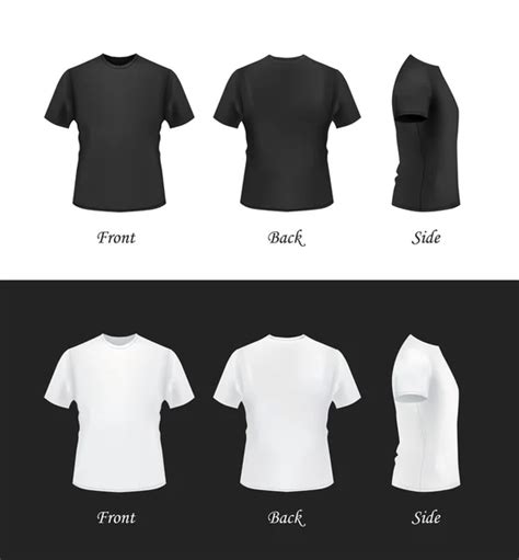 T Shirt Mockup Set Front Side Back View Stock Vector Image By ©kir