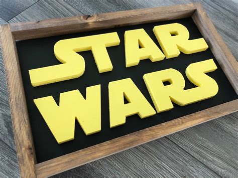 Star Wars Wood Sign 3d Wood Cut Out Stars Wars Themed Wall Etsy