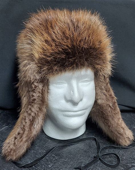 Northern Classics Trooper Style Beaver Fur Hat Medium River Rats