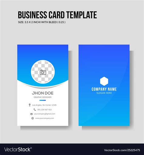 Modern Business Card Vertical Template Royalty Free Vector