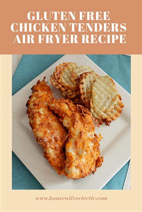 Air fryer chicken tenders are crispy and crunchy without deep frying and have an addicting honey mustard dipping sauce. Gluten Free Chicken Tenders Air Fryer Recipe - Housewife Eclectic