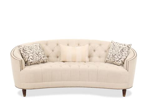 Rosevera quitaque tufted 3 seat sectional sofa with chaise. Button-Tufted Demilune Sofa in Cream | Mathis Brothers ...