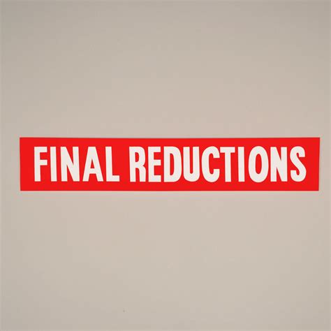 Large Final Reductions Paper Poster The Display Centre