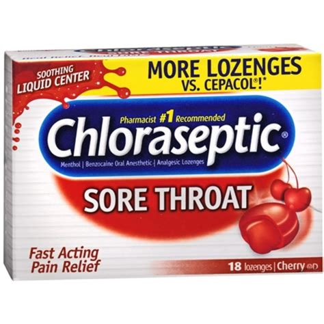 Chloraseptic Sore Throat Lozenges Cherry 18 Each Pack Of 6 Walmart