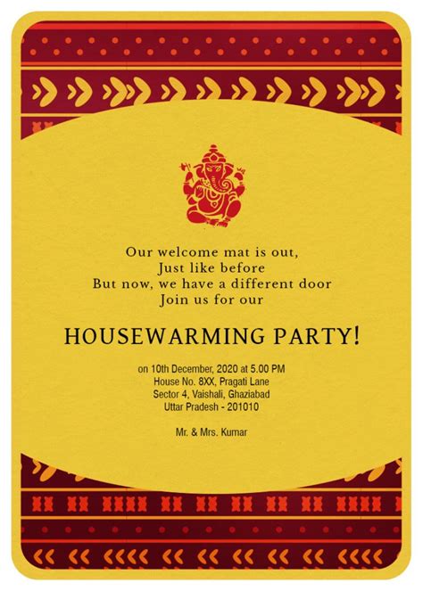 We shall create a digital proof of the invite and send it to you via email for approval within one business day. Griha Pravesh (Housewarming) Invitation Card Messages ...