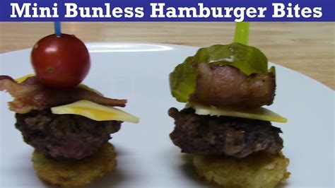 Mini Bunless Hamburger Bites Superbowl Appetizer Youtube