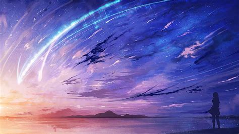 Your Name Anime Scenery Comet Night Hd Wallpaper Pxfuel