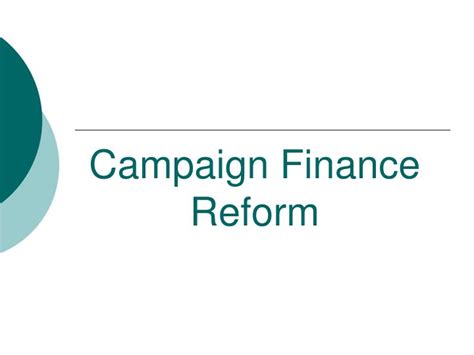 Ppt Campaign Finance Reform Powerpoint Presentation Free Download