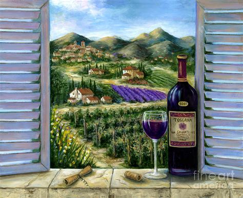 Tuscan Red And Vineyards Painting By Marilyn Dunlap Fine Art America