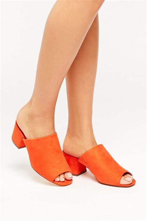 Orange Peep Toe Mule Sandal Sale Wallis Shoes Women Heels Heels