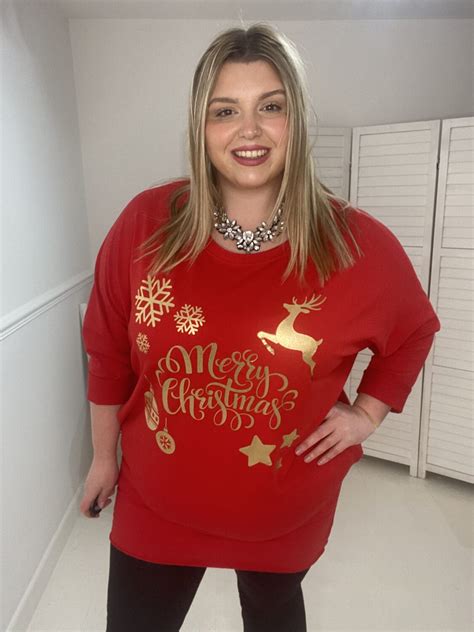 Red Gold Merry Christmas Top Dress Sparkles Boutique