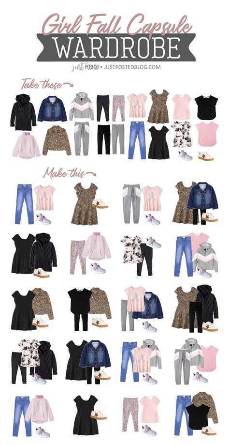 Girls Capsule Wardrobe 20 Items For 20 Different Looks Girls Fall