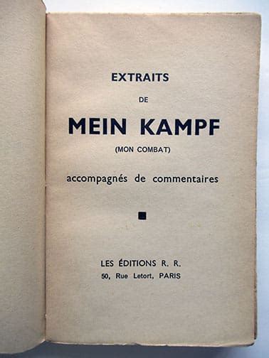 1939 French Excerpts Of Hitlers Mein Kampf Printed In Paris Od43