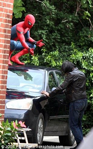 Always so much fun shooting tom holland uudelleentwiittasi. Tom Holland leaps on top of car while filming Spider-Man ...