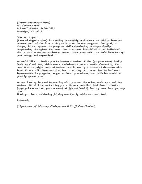 Sample Letter Of Appointment To Committee