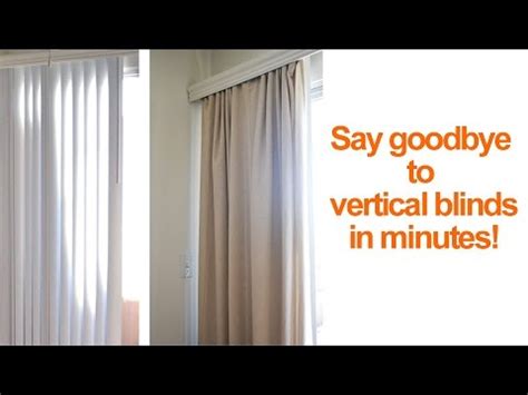Sure this simple and easy guideline will help you to hang the first moral of this story is to always measure distances from the floor whenever you are hanging drapes or blinds. How to hide or replace vertical blinds with curtains in a ...