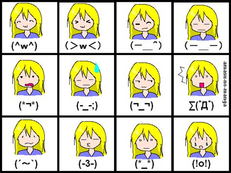 Japanese Emoticon Chart By Amasu No Manga On Deviantart