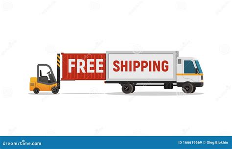 Isolated Cartoon Loader Unloads The Truck Vector Object Free Shipping