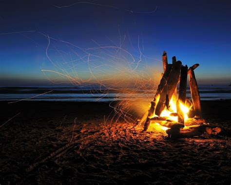 Papel De Parede Para Celular Paisagem Fogo Fogueira Noite Areia