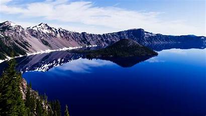 Crater Lake Panorama Background Wallpapers Desktop 4k