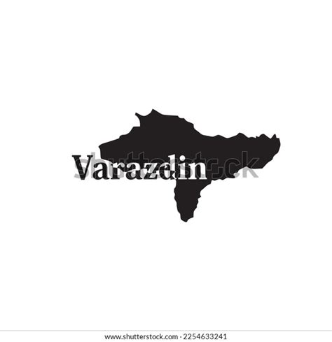 Varazdin Map Black Lettering Design On Stock Vector Royalty Free
