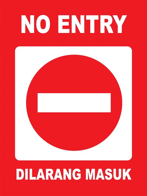 Dilarang Masuk No Entry Sign 400mm X 300mm X 10mm Rigid Pvc Sign Lazada