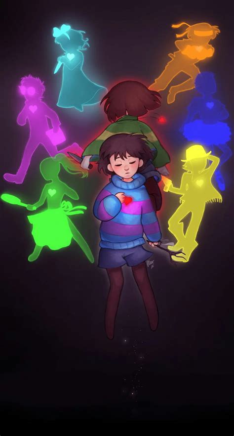 Chara And Frisk With The Six Human Souls Undertale 9gag