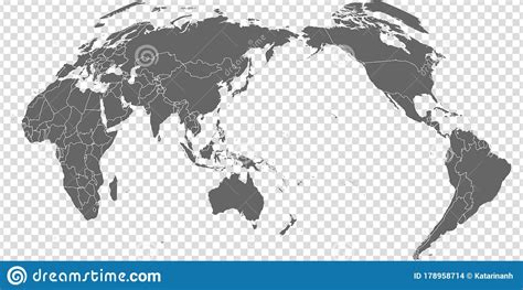 World Map Vector. Gray Similar World Map Blank Vector On Transparent Background. Gray Similar ...