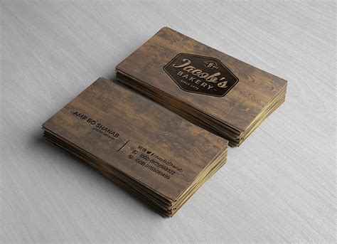 Free Front And Back Wooden Business Card Mockup Psd Good Mockups