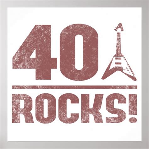 40th Birthday Rocks Poster