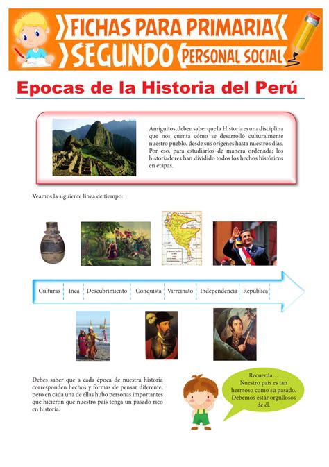 Ficha De Etapas De La Historia Del Peru Para Segundo