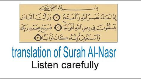 Translation Surah Al Nasr In English Youtube