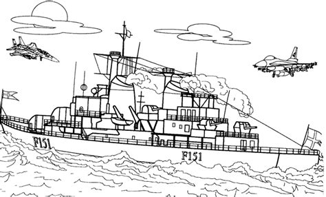 Dessin Bateau de guerre #138470 (Transport) à colorier – Coloriages à
