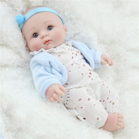 25cm Full Body Silicone Reborn Baby Doll Toy Mini Newborn Babies Doll