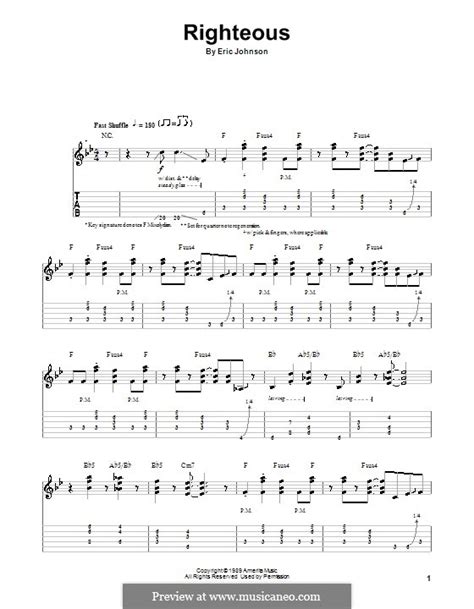 Righteous By E Johnson Sheet Music On Musicaneo