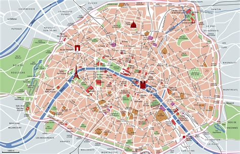 Paris Tourist Attractions Map Paris Metro Map With Tourist