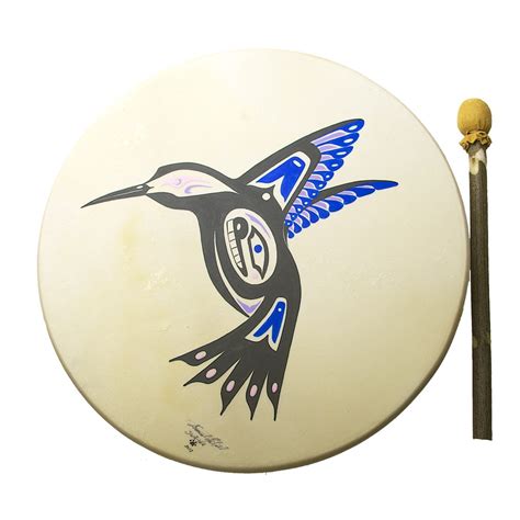 Check spelling or type a new query. Lakota 18" Natural Elk Skin Drum Artist Painted Hummingbird
