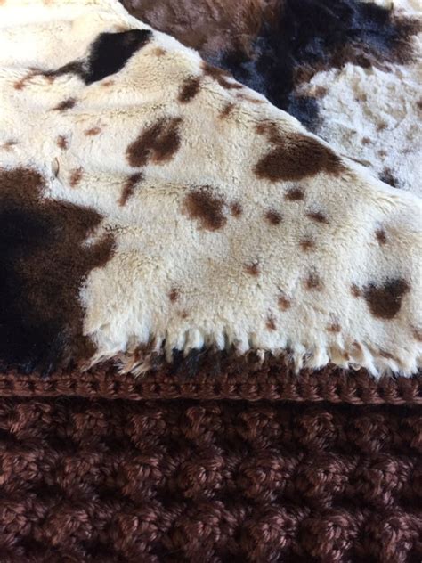 Faux Cowhide Fabric Lined Baby Afghan Etsy