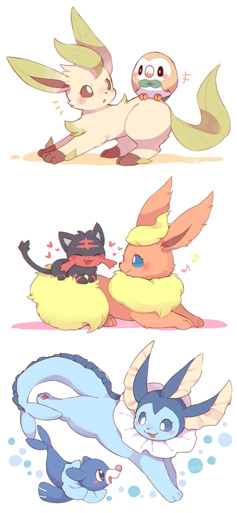 Eevolutions And The New Starters From Moon And Sun Leafeon Rowler
