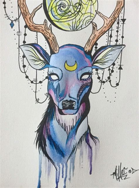Deer Spirit~ Watercolour And Ink On Paper~ Watercolor And Ink Art