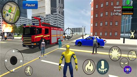 Spider Rope Hero Gangstar Vegas Crime City Simulator Firetruck At Vegas