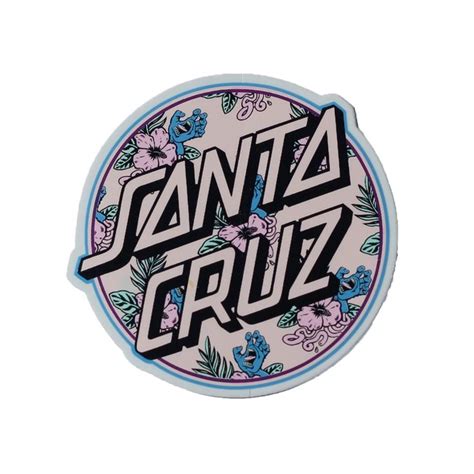 Santa Cruz Vacation Dot Floral Sticker 8cm In 2021 Floral Stickers