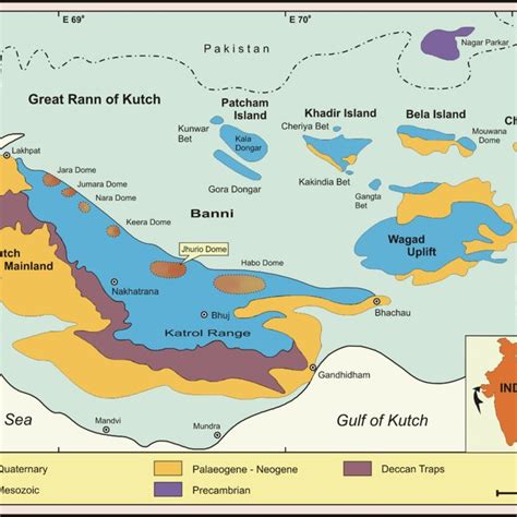 Simplified Geological Map Of Kutch India Showing Study Area Modified